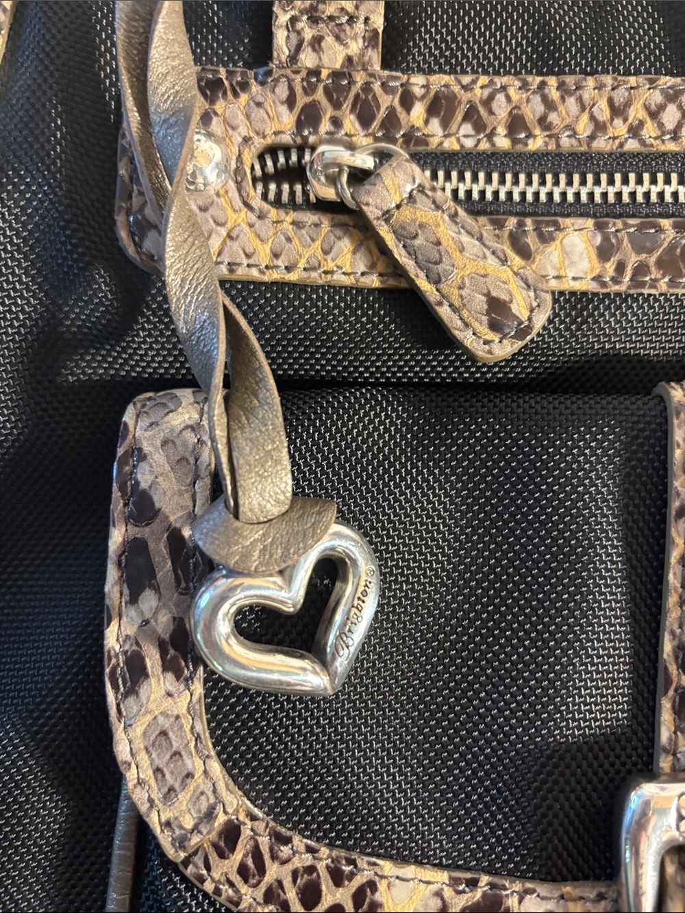 Brighton vintage faux python and nylon purse - Picture 3 of 9